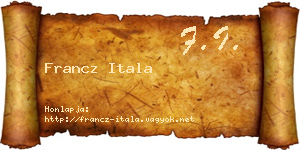 Francz Itala névjegykártya